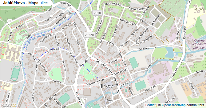 Jablůčkova - mapa ulice