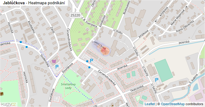 Jablůčkova - mapa podnikání
