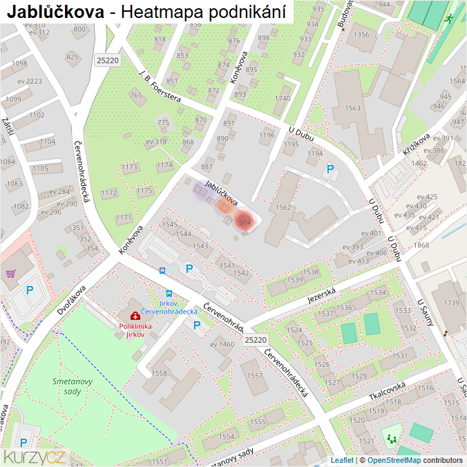 Mapa Jablůčkova - Firmy v ulici.