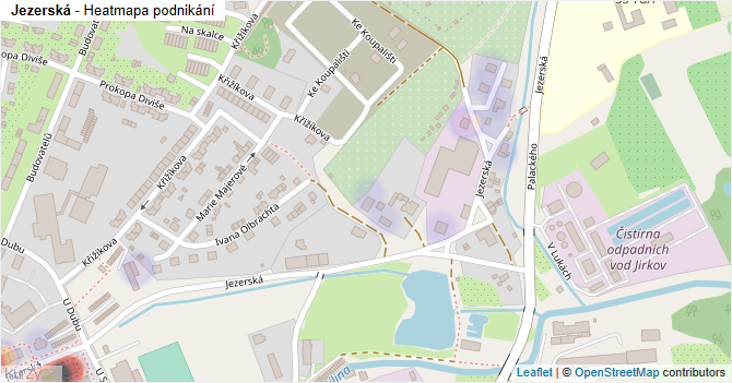 Jezerská - mapa podnikání