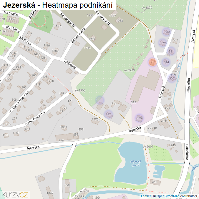 Mapa Jezerská - Firmy v ulici.
