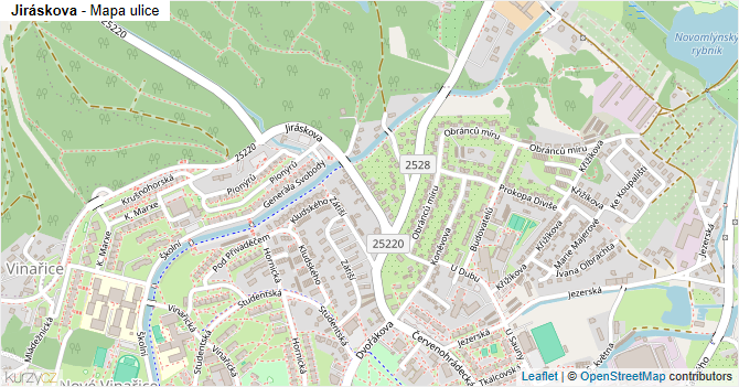 Jiráskova - mapa ulice