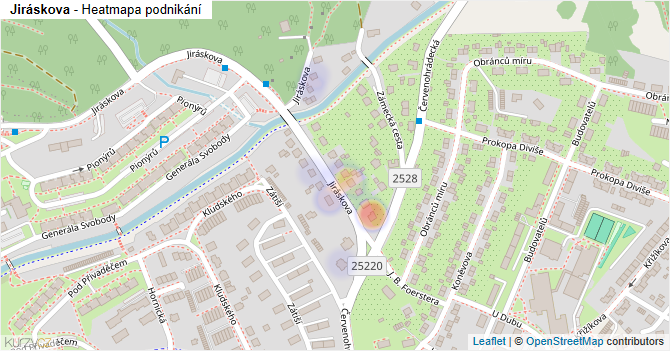 Jiráskova - mapa podnikání