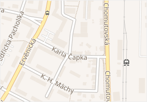 Karla Čapka v obci Jirkov - mapa ulice