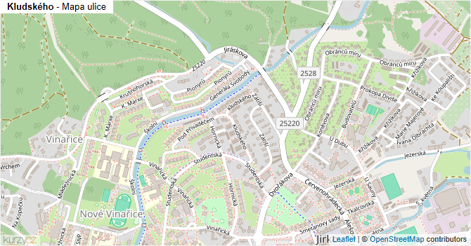 Kludského - mapa ulice