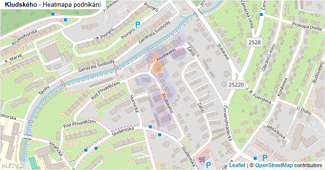 Kludského - mapa podnikání
