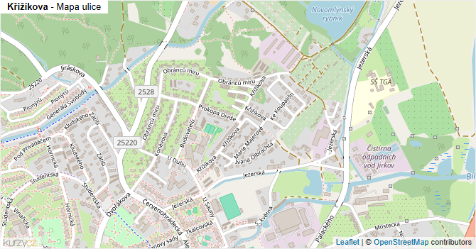 Křižíkova - mapa ulice