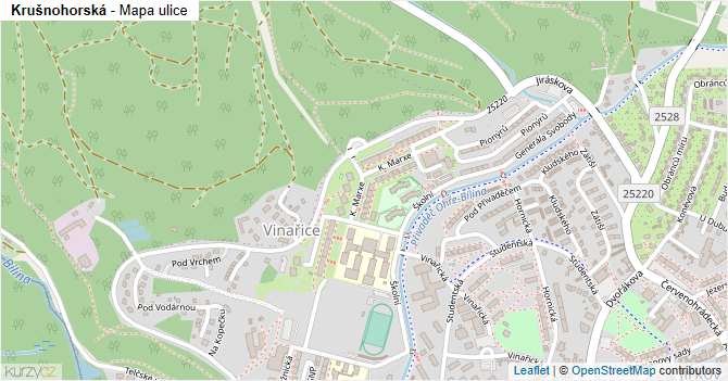 Krušnohorská - mapa ulice