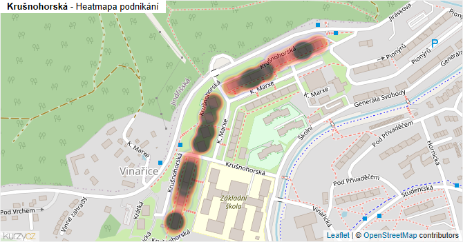 Krušnohorská - mapa podnikání