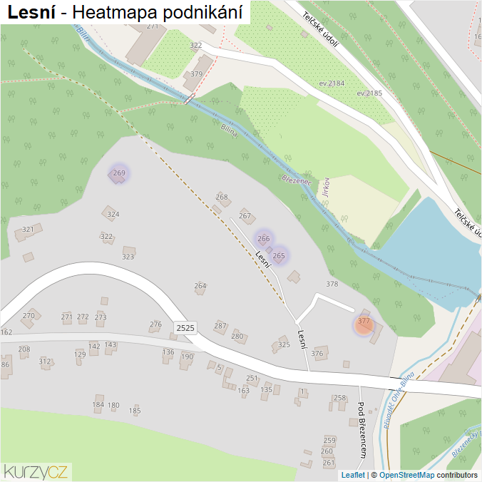 Mapa Lesní - Firmy v ulici.