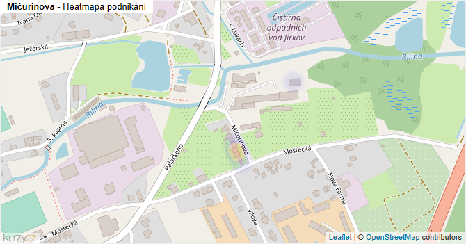 Mičurinova - mapa podnikání