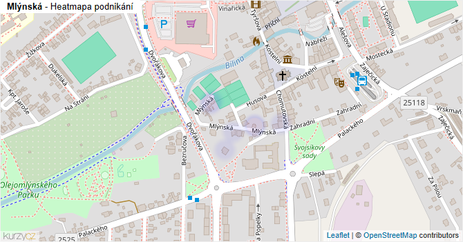 Mlýnská - mapa podnikání