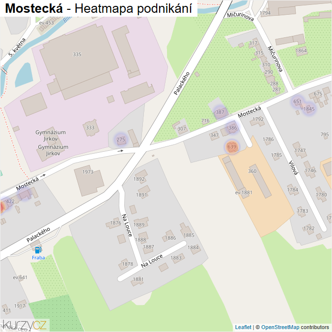 Mapa Mostecká - Firmy v ulici.