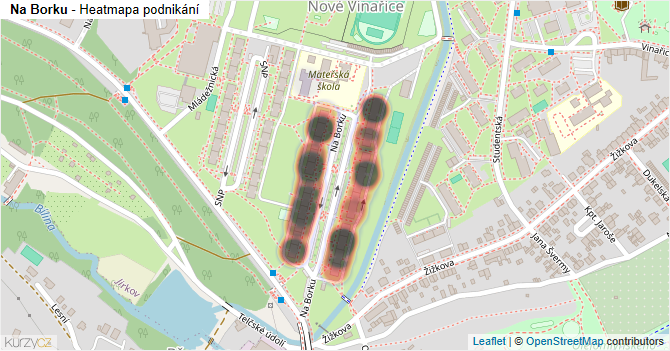 Na Borku - mapa podnikání