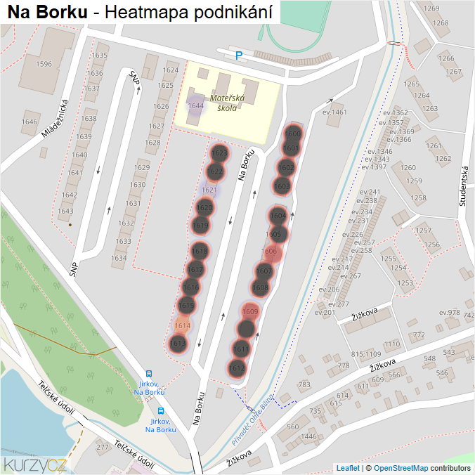 Mapa Na Borku - Firmy v ulici.