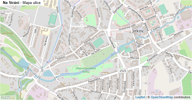 Na Stráni - mapa ulice
