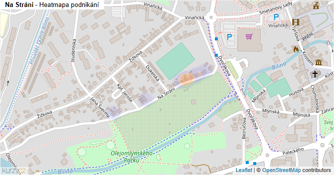 Na Stráni - mapa podnikání