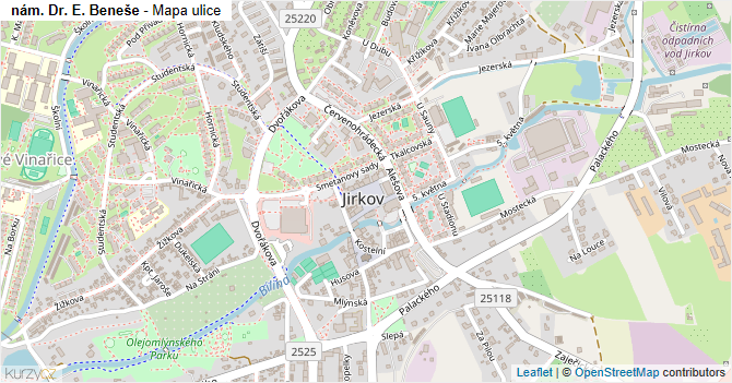 nám. Dr. E. Beneše - mapa ulice