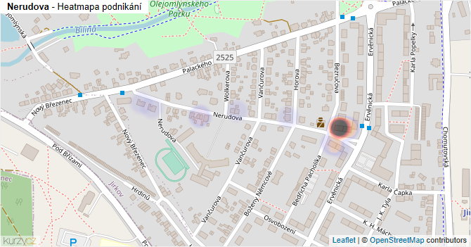 Nerudova - mapa podnikání