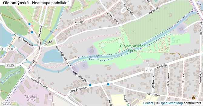 Olejomlýnská - mapa podnikání