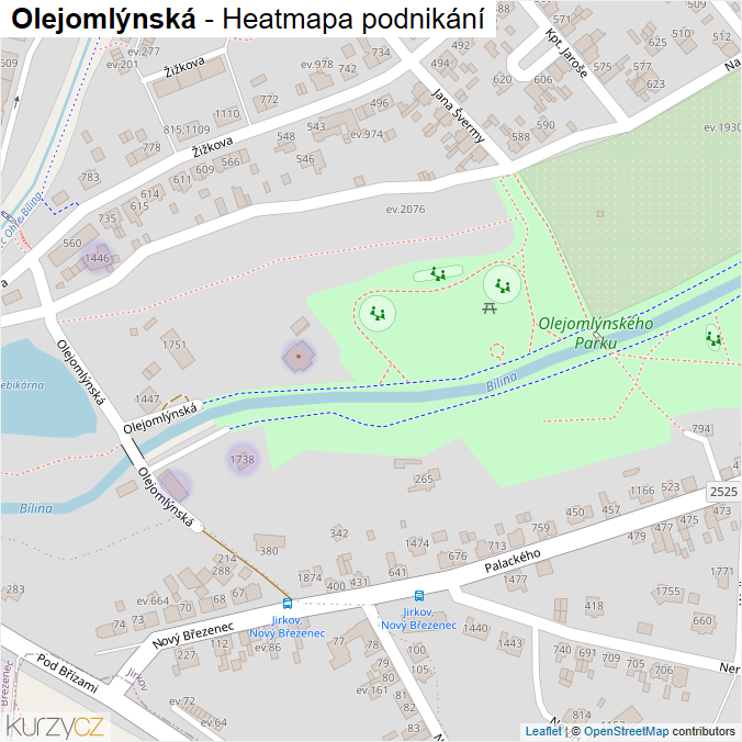 Mapa Olejomlýnská - Firmy v ulici.