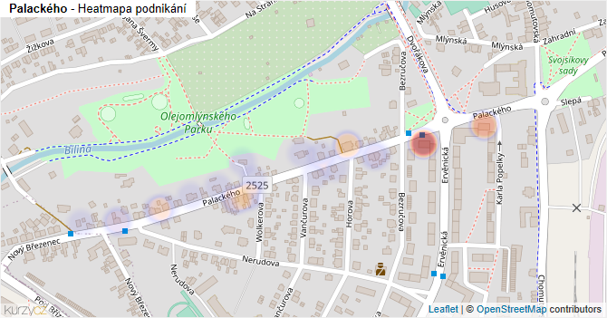 Palackého - mapa podnikání
