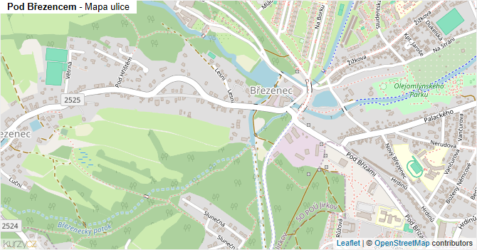 Pod Březencem - mapa ulice
