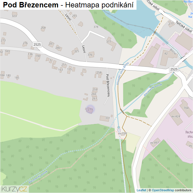 Mapa Pod Březencem - Firmy v ulici.
