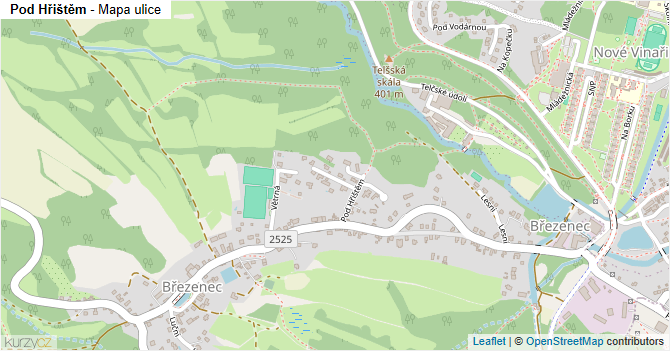 Pod Hřištěm - mapa ulice