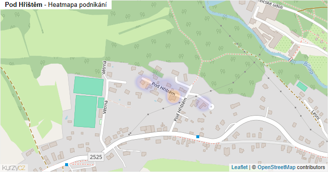 Pod Hřištěm - mapa podnikání