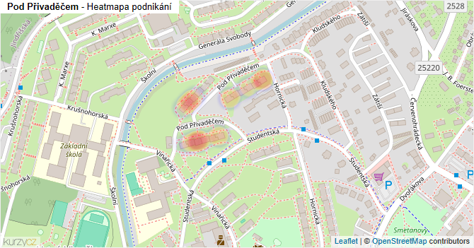 Pod Přivaděčem - mapa podnikání