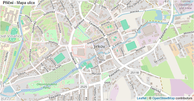 Příční - mapa ulice