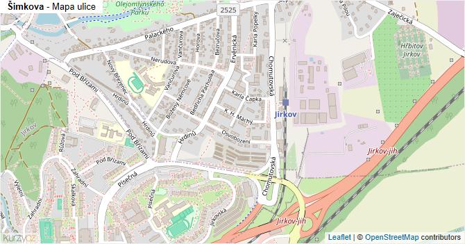 Šimkova - mapa ulice