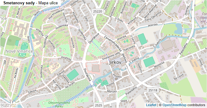 Smetanovy sady - mapa ulice