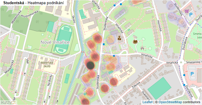 Studentská - mapa podnikání