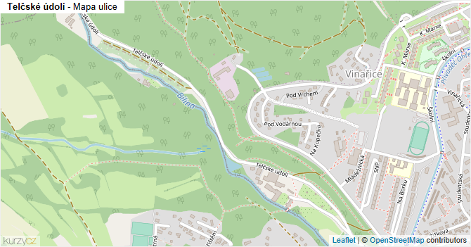 Telčské údolí - mapa ulice