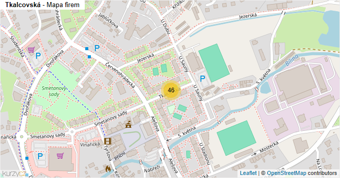 Tkalcovská - mapa firem