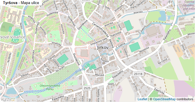 Tyršova - mapa ulice