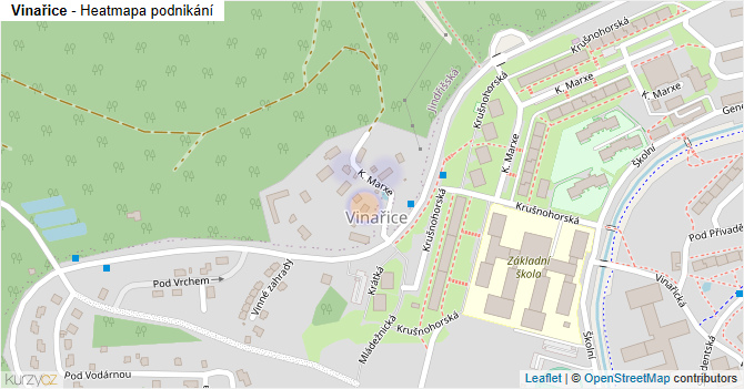 Vinařice - mapa podnikání