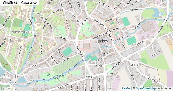 Vinařická - mapa ulice