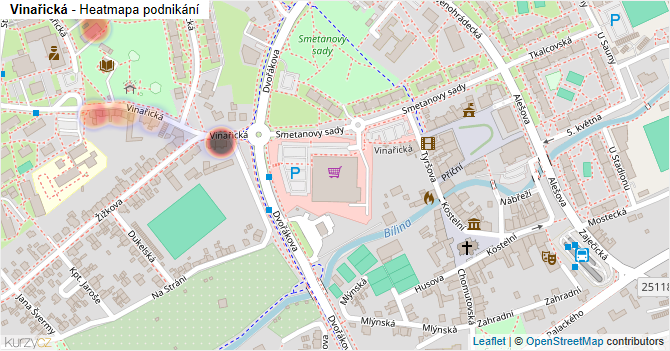 Vinařická - mapa podnikání