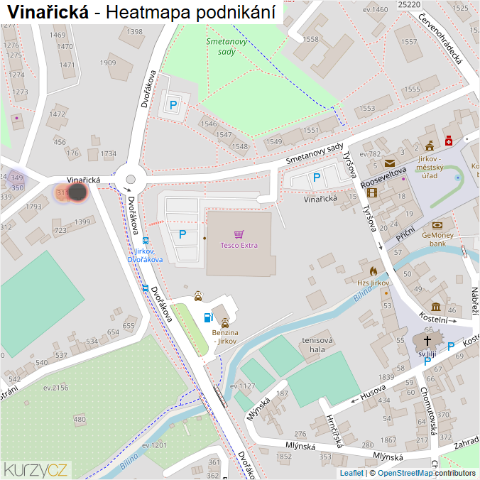 Mapa Vinařická - Firmy v ulici.