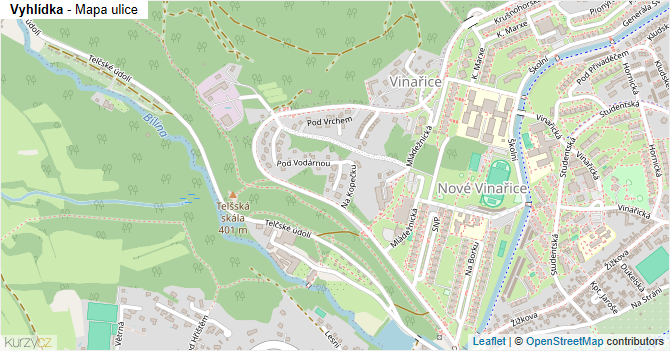 Vyhlídka - mapa ulice