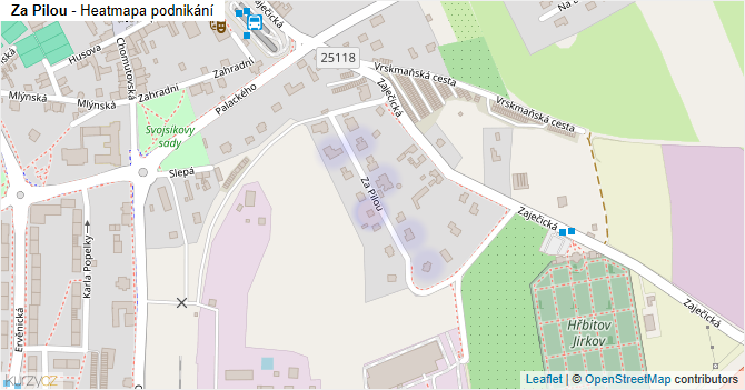 Za Pilou - mapa podnikání