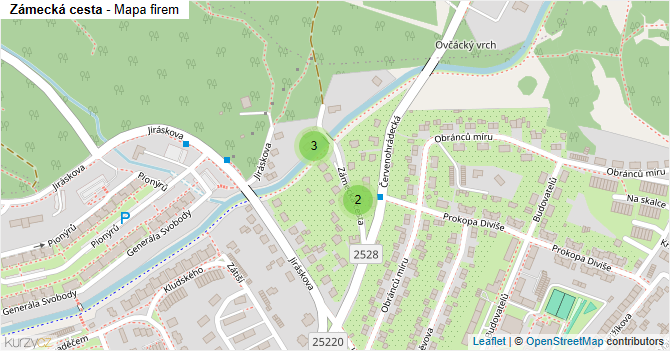 Zámecká cesta - mapa firem