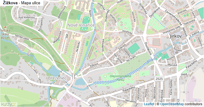 Žižkova - mapa ulice