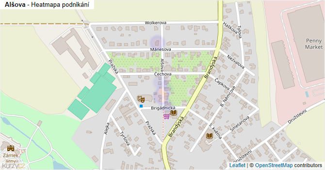 Alšova - mapa podnikání