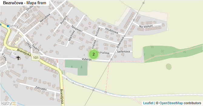 Bezručova - mapa firem