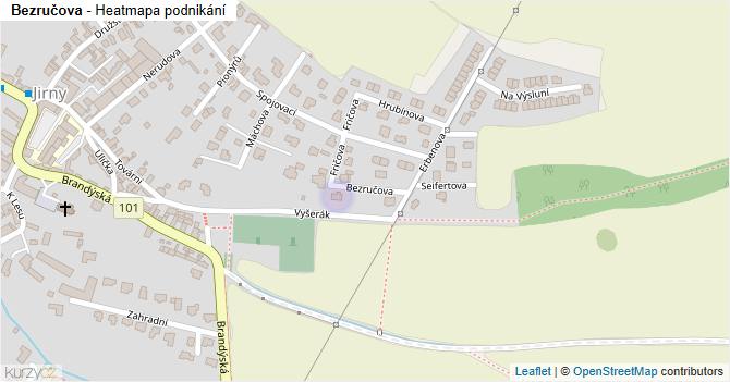 Bezručova - mapa podnikání