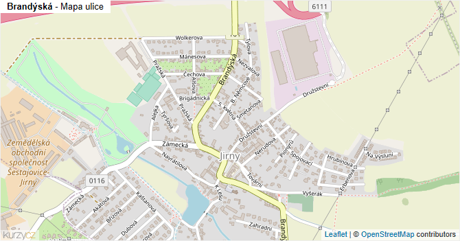 Brandýská - mapa ulice